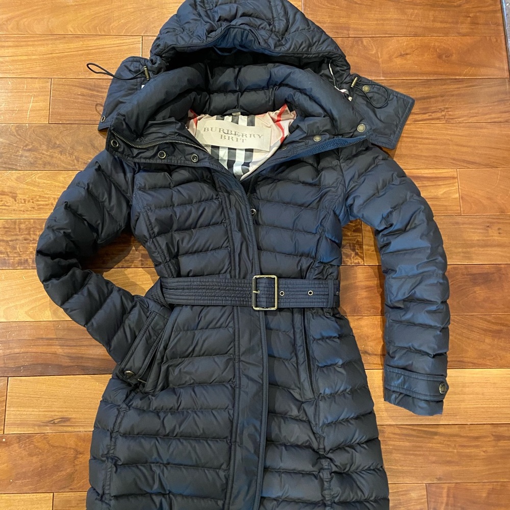 Burberry Brit Down Coat with detachable hood.